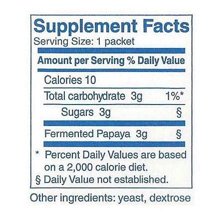 Fermented Papaya Preparation | Immun'Âge® 6-month supply | Supplement Facts